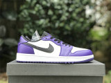 Authentic Air Jordan 1 Low Golf “Court Purple” GS