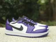 Authentic Air Jordan 1 Low Golf “Court Purple” GS
