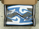 Authentic Air Jordan 1 Mid GS University Blue/Grey/White