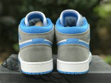 Authentic Air Jordan 1 Mid GS University Blue/Grey/White