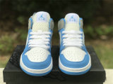 Authentic Air Jordan 1 Mid GS University Blue/Grey/White