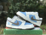 Authentic Nike Dunk Low Light Grey/Blue/White