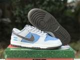 Authentic Nike Dunk Low Light Grey/Blue/White