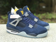 Authentic Air Jordan 4 GS College Navy/Amarillo-White