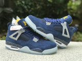 Authentic Air Jordan 4 GS College Navy/Amarillo-White