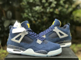 Authentic Air Jordan 4 GS College Navy/Amarillo-White