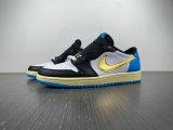 Authentic Air Jordan 1 Low Royal Blue/Gold/White