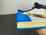 Authentic Air Jordan 1 Low Royal Blue/Gold/White