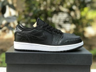 Authentic Air Jordan 1 Low Golf “Black Croc” GS