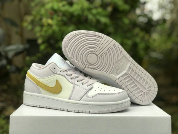 Authentic Air Jordan 1 Low Lemon Wash/White/Barely Grape(Women)