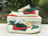 Authentic Travis Scott x Air Jordan 1 Low Green/Red/Beige