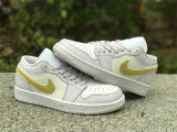 Authentic Air Jordan 1 Low Lemon Wash/White/Barely Grape(Women)