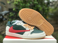 Authentic Travis Scott x Air Jordan 1 Low GS Green/Red/Beige