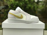 Authentic Air Jordan 1 Low Lemon Wash/White/Barely Grape(Women)