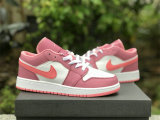 Authentic Air Jordan 1 Low Desert Berry/Coral Chalk-White