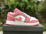 Authentic Air Jordan 1 Low Desert Berry/Coral Chalk-White