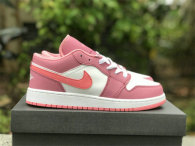 Authentic Air Jordan 1 Low GS Desert Berry/Coral Chalk-White