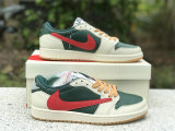 Authentic Travis Scott x Air Jordan 1 Low Green/Red/Beige