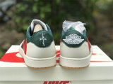 Authentic Travis Scott x Air Jordan 1 Low Green/Red/Beige