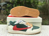 Authentic Travis Scott x Air Jordan 1 Low Green/Red/Beige
