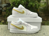 Authentic Air Jordan 1 Low Lemon Wash/White/Barely Grape(Women)