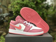 Authentic Air Jordan 1 Low Desert Berry/Coral Chalk-White
