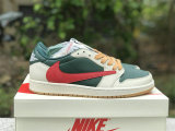 Authentic Travis Scott x Air Jordan 1 Low Green/Red/Beige