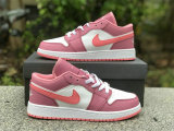 Authentic Air Jordan 1 Low Desert Berry/Coral Chalk-White