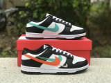 Authentic Nike Dunk Low Black/White/Light Blue/Orange