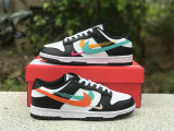 Authentic Nike Dunk Low Black/White/Light Blue/Orange