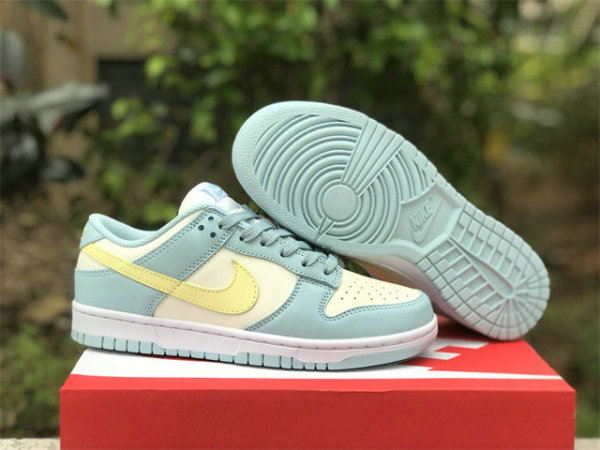 Authentic Nike Dunk Low Light Blue/Sail White/Lemon Yellow