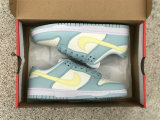 Authentic Nike Dunk Low Light Blue/Sail White/Lemon Yellow