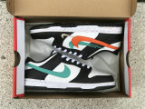 Authentic Nike Dunk Low Black/White/Light Blue/Orange