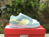 Authentic Nike Dunk Low Light Blue/Sail White/Lemon Yellow