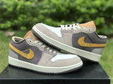 Authentic Air Jordan 1 Low Brume Taupe/Grey/White
