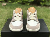 Authentic Air Jordan 1 Low Brume Taupe/Grey/White