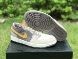 Authentic Air Jordan 1 Low Brume Taupe/Grey/White