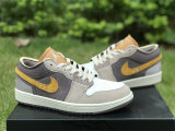 Authentic Air Jordan 1 Low Brume Taupe/Grey/White