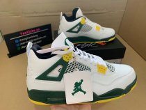 Authentic Air Jordan 4 White/Pine Green/Yellow