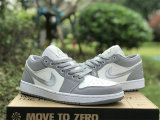 Authentic Air Jordan 1 Low “Light Steel Grey”