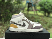 Authentic Air Jordan 1 Mid GS Sail/Taupe Haze-Fossil Stone Authentic Air Jordan 1 Mid GS Sail/Taupe Haze-Fossil Stone
