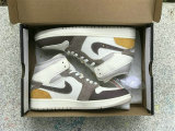 Authentic Air Jordan 1 Mid Sail/Taupe Haze-Fossil Stone