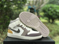Authentic Air Jordan 1 Mid Sail/Taupe Haze-Fossil Stone
