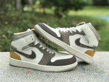 Authentic Air Jordan 1 Mid Sail/Taupe Haze-Fossil Stone
