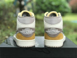 Authentic Air Jordan 1 Mid Sail/Taupe Haze-Fossil Stone