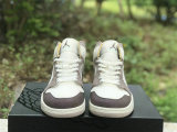 Authentic Air Jordan 1 Mid Sail/Taupe Haze-Fossil Stone