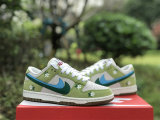 Authentic Nike Dunk Low Summit White/Fluorescent Green/Sakura/Jade Green