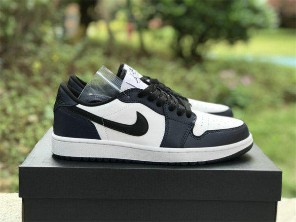 Authentic Air Jordan 1 Low GS White/Black/Navy