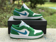 Authentic Air Jordan 1 Low GS Lucky Green/White