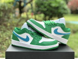 Authentic Air Jordan 1 Low GS Lucky Green/White